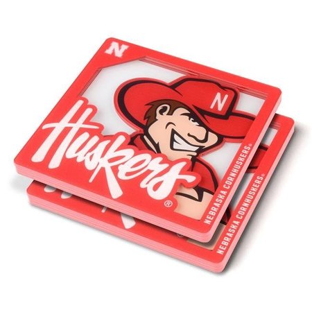 YOUTHEFAN YouTheFan 8499443 NCAA Nebraska Cornhuskers 3D Logo Series Coasters 8499443